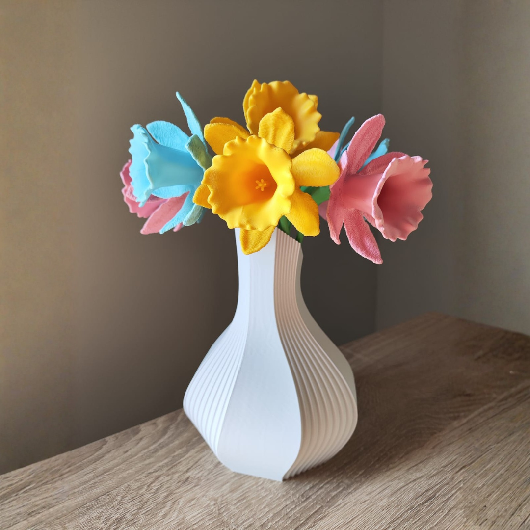 Vase Blanc Asymétrique Design Sculptural - Vase Moderne Minimaliste Architecture Contemporaine