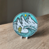 Disque Décoratif Artistique avec Support - Surf Montagnes