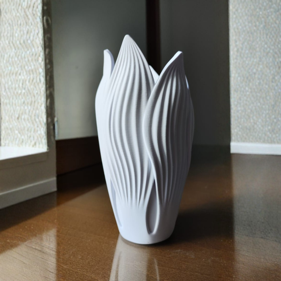 Vase Décoratif Feuille Blanc Design - Vase Organique Moderne Minimaliste