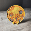 Disque Décoratif Artistique avec Support - Tournesols Dorés