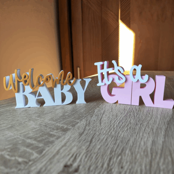 Panneau Décoratif Naissance Bébé - Welcome Baby It's a Girl Boy Décoration Baby Shower – Image 2