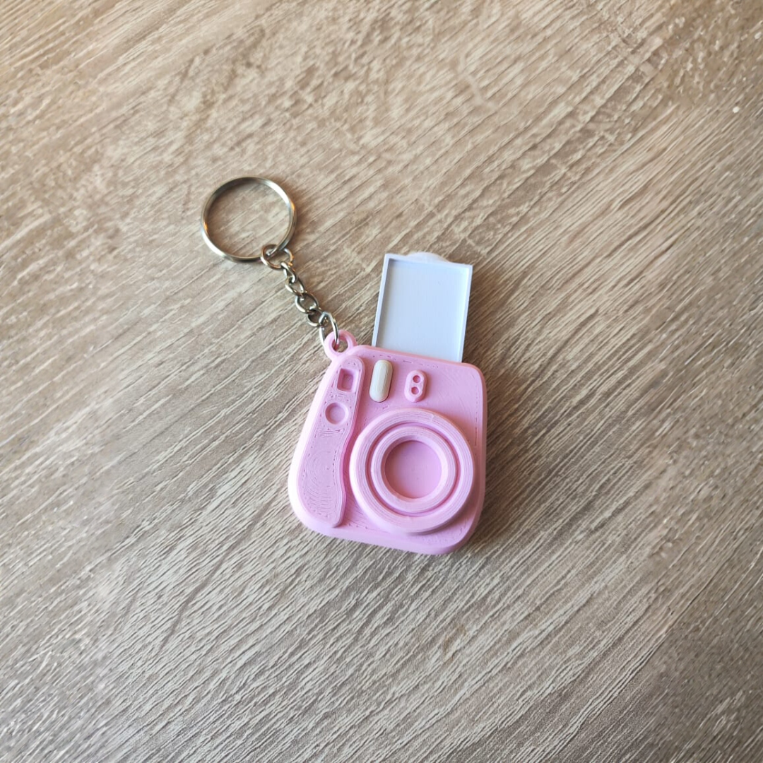 Porte-Clés Appareil Photo Instantané Rose Kawaii