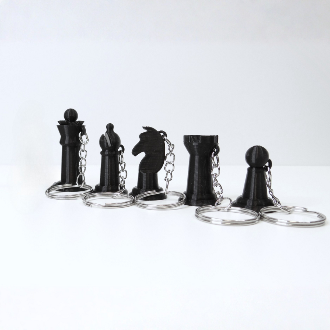 Porte-Clés Pièces Échecs Noir Collection - Accessoire Chess Stratégie Cadeau Joueur