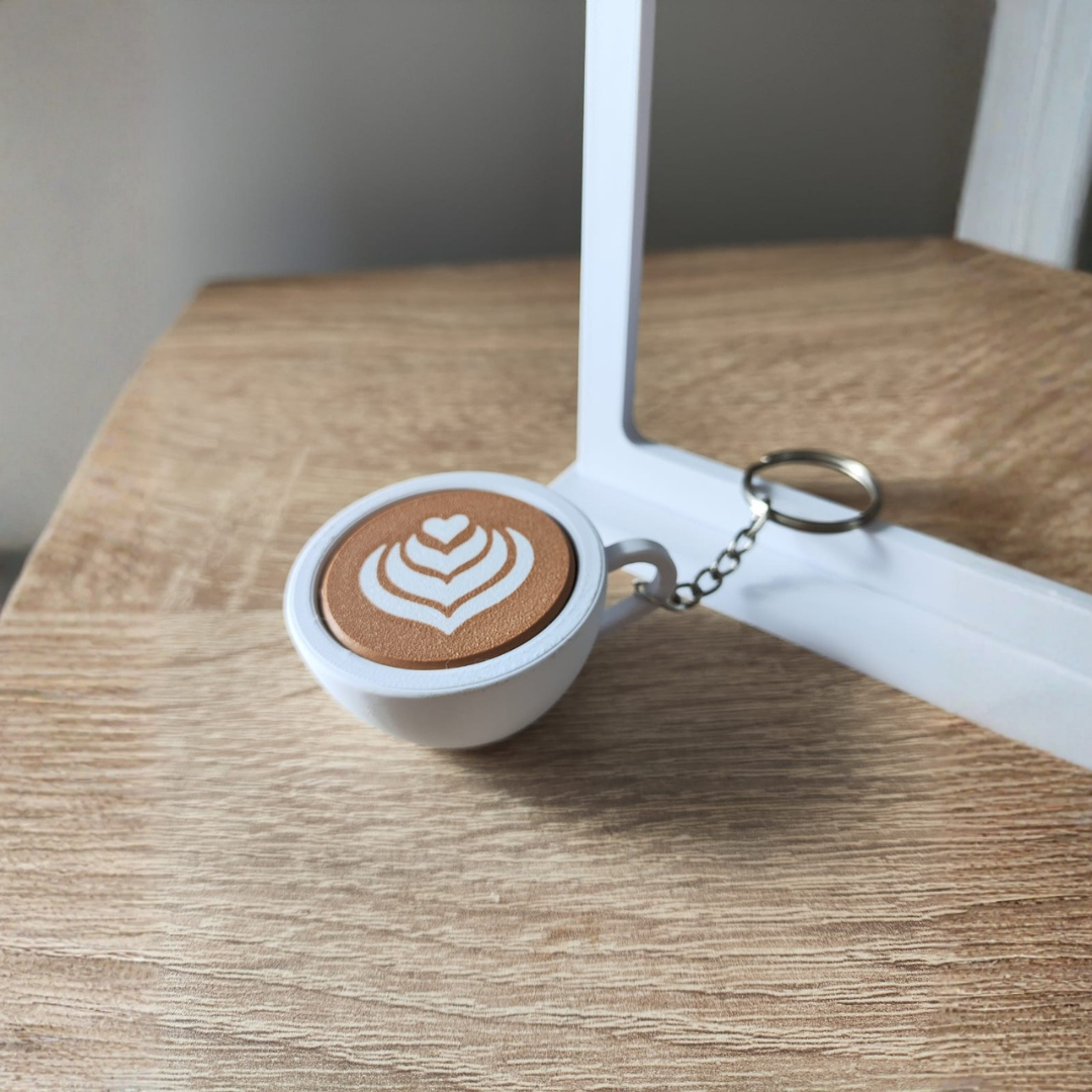 Porte-Clés Café Latte Art Clicker - Accessoire Barista Adorable - Image 2