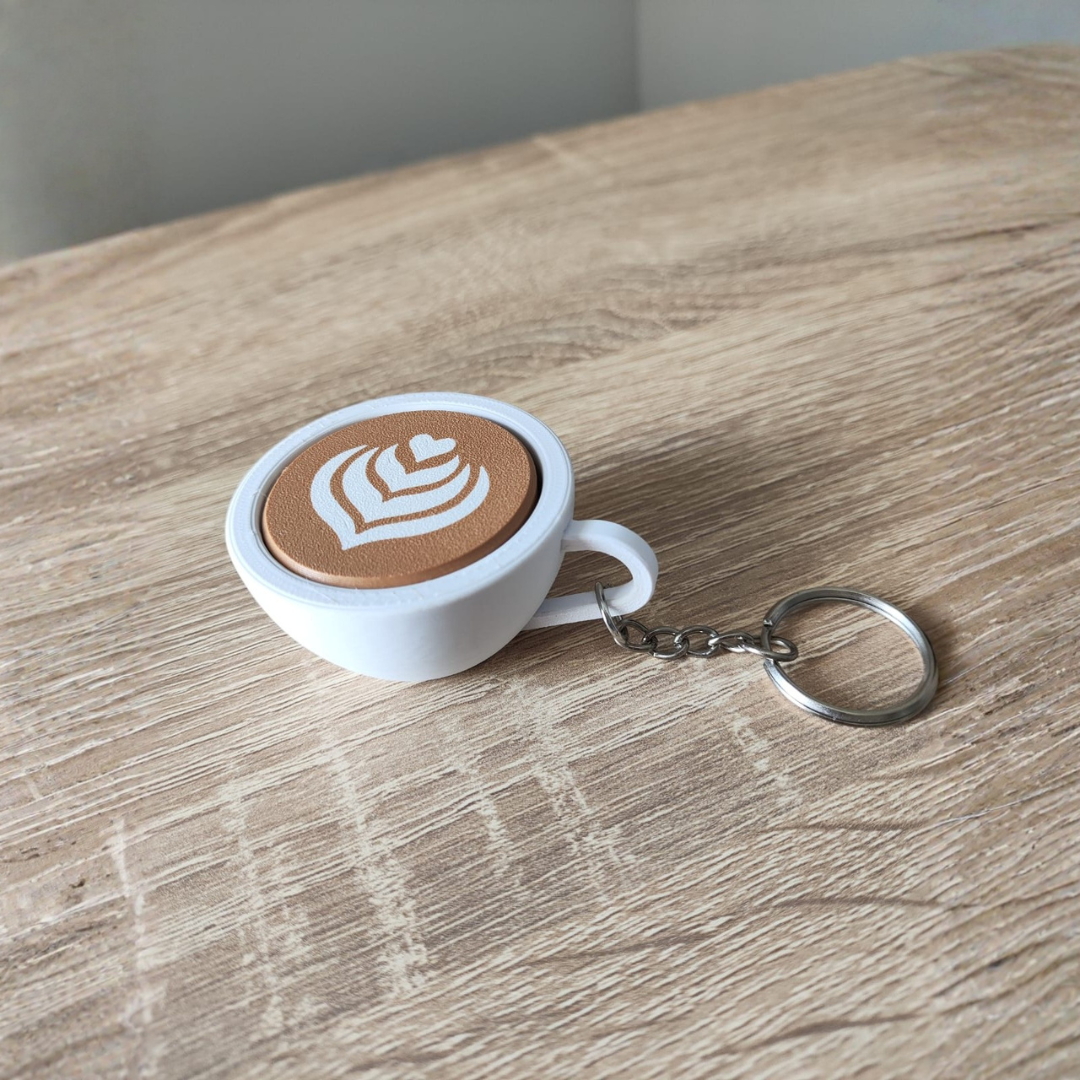 Porte-Clés Café Latte Art Clicker - Accessoire Barista Adorable